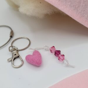 Heart Bag Charm Kit - Colour Barely Pink