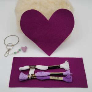 Heart Bag Charm Kit - Colour Dark Berry