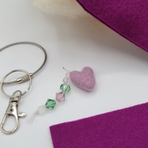 Heart Bag Charm Kit - Colour Dark Berry