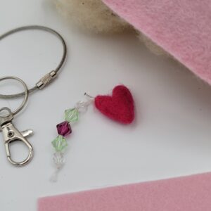 Heart Bag Charm Kit - Colour Carnation Pink