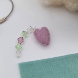 Heart Bag Charm Kit - Colour Dusty Sage