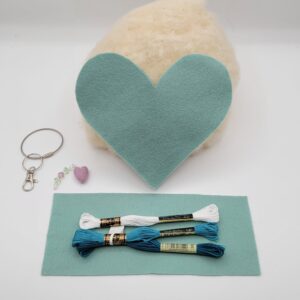 Heart Bag Charm Kit - Colour Dusty Sage