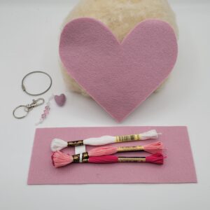 Heart Bag Charm Kit - Colour Rose Quartz