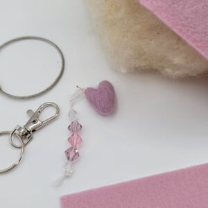 Heart Bag Charm Kit - Colour Rose Quartz